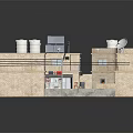 Cartoon Scene With Traditional Style Buildings Courtyard Detailed Roofs Pathways And Small Windows