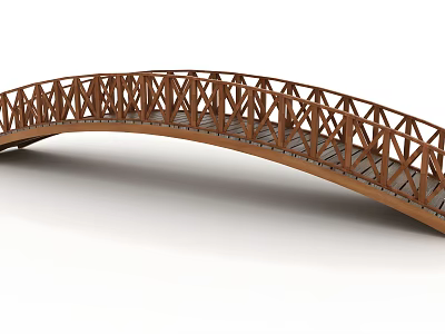 Modern Bridge Wooden Bridge 3d model