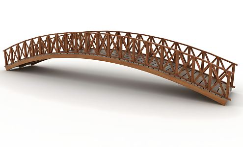 Modern Bridge Wooden Bridge 3d model