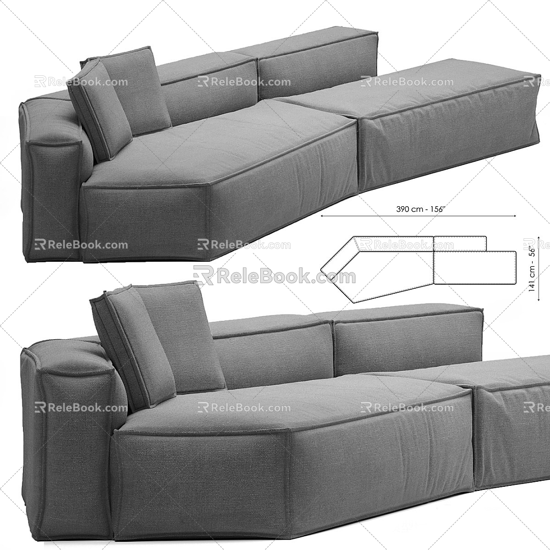 Modern Multiplayer Sofa 3d model