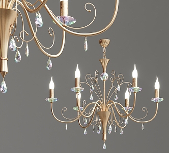 European-style chandelier metal chandelier 3d model