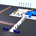 Qingdao Zhanqiao Bay New Area Foundation Ceremony With Shovels Sand Pile And Decorative Background
