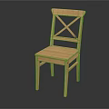Wooden Leisure Chair With Cross Back Design And Natural Tone For Home Furniture