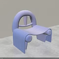 Light Purple Modern Leisure Chair With Curved Backrest And Striped Seat Design