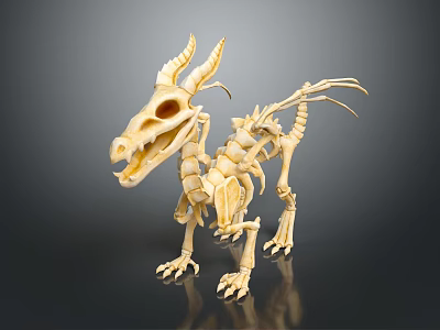 3D Printed Detailed Dragon Skeleton Medical Model For Educational Training Use 3d model