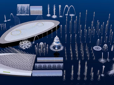 Water Fountain Design With Various Structures Arc Shapes And Multi layer Patterns 3d model