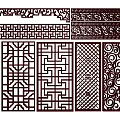 New Chinese Style Flower Lattice Window Carved Hollow Carved Window Corner Carved Gypsum Line Carved Window Pattern Carved 3d model