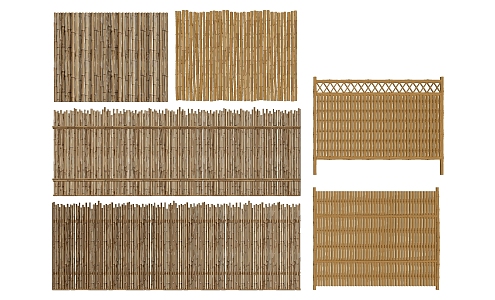 Modern Anti-corrosion Bamboo Fence 3d model