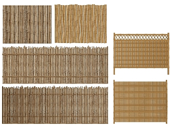 Modern Anti-corrosion Bamboo Fence 3d model