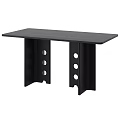 Modern Black Dining Table Featuring Circular Cutout Legs And Sturdy Design 3d model