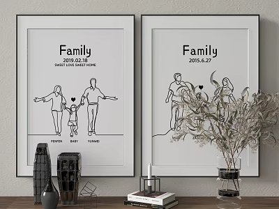 modern decorative painting 3d model