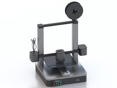 Industrial 3D Printing Equipment With Platform Control Panel And Extruder 3d model