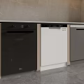 Black White Gray Built In Dishwashers In Modern Kitchen Cabinet Design