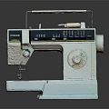 JUKI Vintage White Sewing Machine With Classic Design And Control Panel 3d model