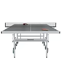 Portable Black Table Tennis Table With Wheels And Ping Pong Paddles