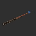 Magical Wooden Wand With Textured Handle And Blue Enchanting Light
