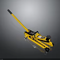 Yellow Floor Jack With Black Handle And Steel Base For Automotive Repair
