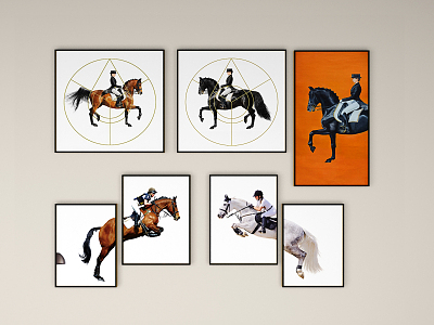 modern animal painting equestrian decorative painting model