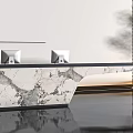 Modern reception desk 3d model
