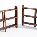 Rustic Wooden Storage Shelves With Distressed Finish And Multiple Shelves For Home Organization