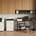 Office Filing Cabinet With Wooden Storage Cabinets Printers And Desk Chair