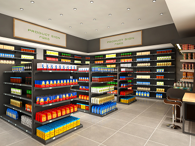 Modern Convenience Store 3d model