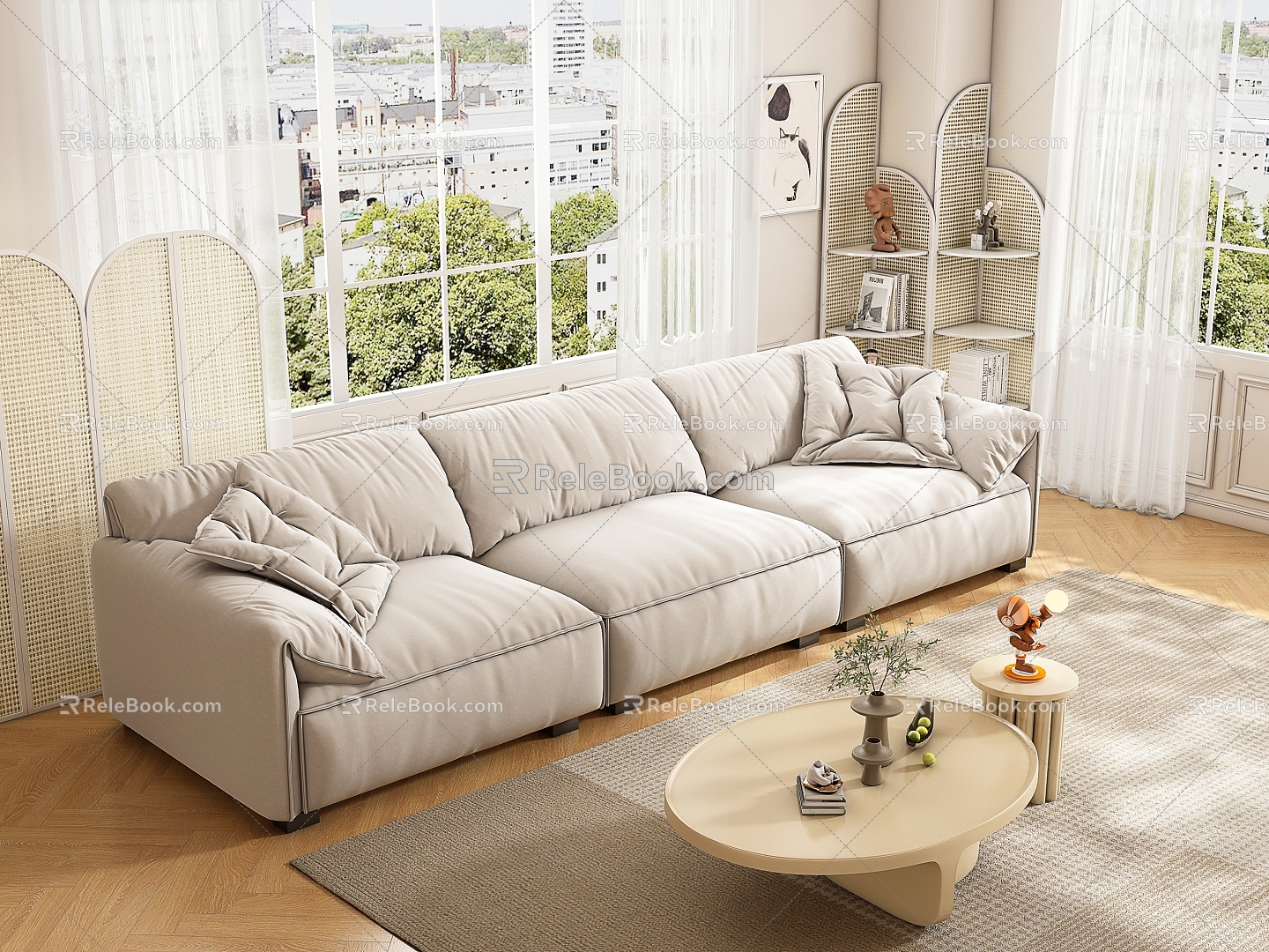 Cream wind sofa model