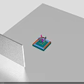 Vibrant Colorful 3D Architectural Model With Square Base Multi Colored Layers And Cross Frames