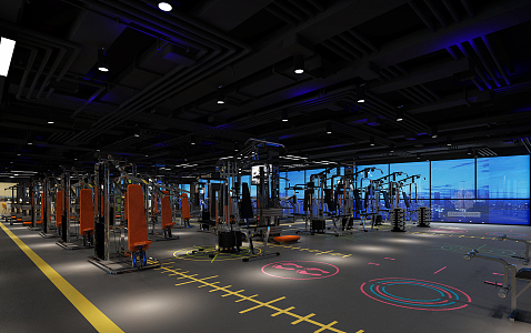 Modern Gym Dance Room 3d model