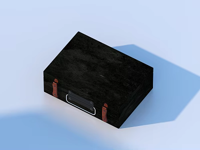 Black Stylish Storage Box With Red Accents And Handle For Home Organizing 3d model