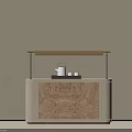 Modern Sideboard With Light Colored Body Wooden Doors And Black Metal Bar