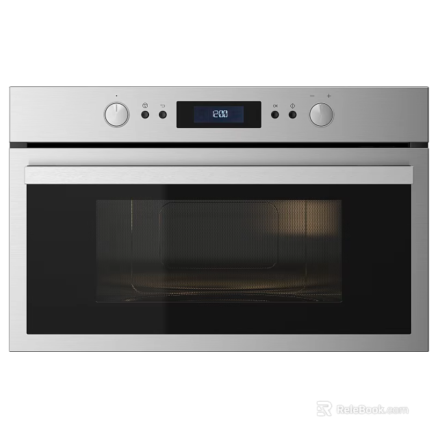 Built in Silver Kitchen Appliance With Control Panel Knobs And Display Screen 3d model