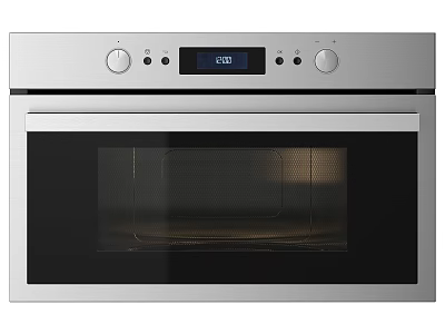 Built in Silver Kitchen Appliance With Control Panel Knobs And Display Screen 3d model
