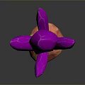 Shiny Pink Crystal Cluster with Orange Base Displayed on Black Surface