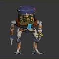 Blue Dome Game Movie Character Robot With Transparent Middle Screen R4 And Claw Feet