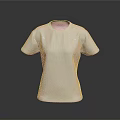 Basic White Short Sleeve Round Neck T-shirt for Comfortable Daily Use 3d model