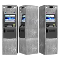 Public Facility Self Service Kiosks With Gray Exterior And Digital Screens Interface