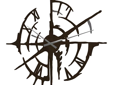 Modern Decorative Wall Clock With Roman Numerals And Artistic Design 3d model