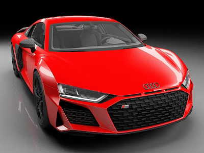 Red Audi Sports Car With Sleek Exterior Design 3d model