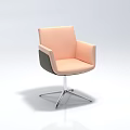 Modern Pink Office Chair With Armrests Swivel Metal Base And Ergonomic Design