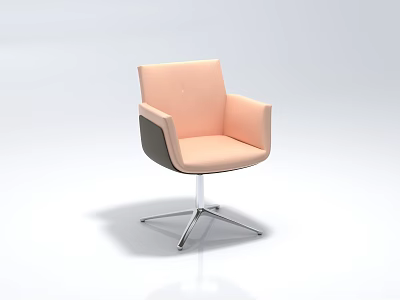 Modern Pink Office Chair With Armrests Swivel Metal Base And Ergonomic Design 3d model