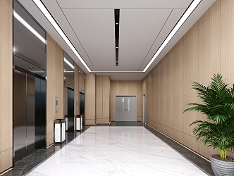 modern elevator hall hospital elevator hall 3d model