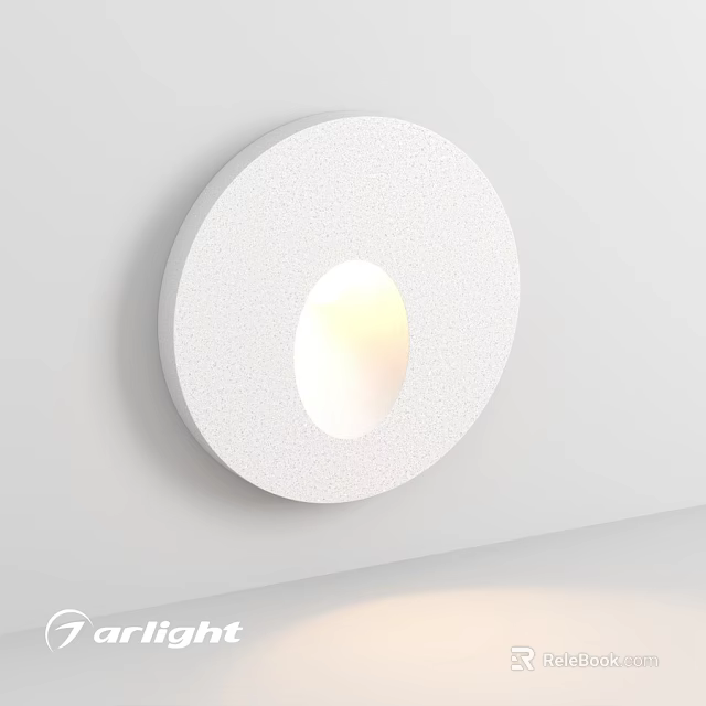 Modern White Round Outdoor Wall Light Illuminated For Exterior Decoration 3d model 