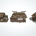 Traditional Chinese Rural Houses With Thatched Roofs Wooden Structures And Earthen Walls