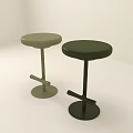 Modern Bar Stools With Olive Green And Black Finish And Sturdy Circular Base