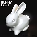 Cute White Ceramic Rabbit Shaped Decorative Table Lamp For Home Interior Decor 3d model