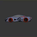 Blue Sports Car With Sleek Design Transparent Roof Red Accents Black Wheels Red Wheel Centers
