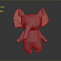Cute Blue Elephant Stuffed Toy With Big White Ears And Red Cheeks Design