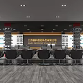 Modern Retail Store Interior With Shelves Black Chairs Gray Wooden Floor And Ceiling Lights
