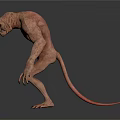 Humanoid Monster Creature With Rough Skin Sharp Claws And Aggressive Stance